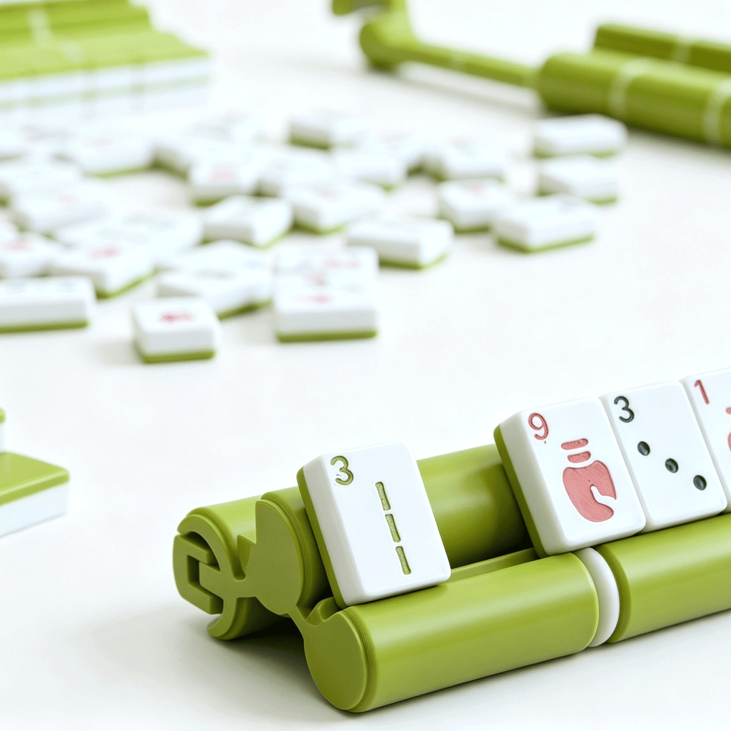 Lucky Bamboo American Mahjong Set with 152 Tiles, Bamboo Racks & Pot Storage