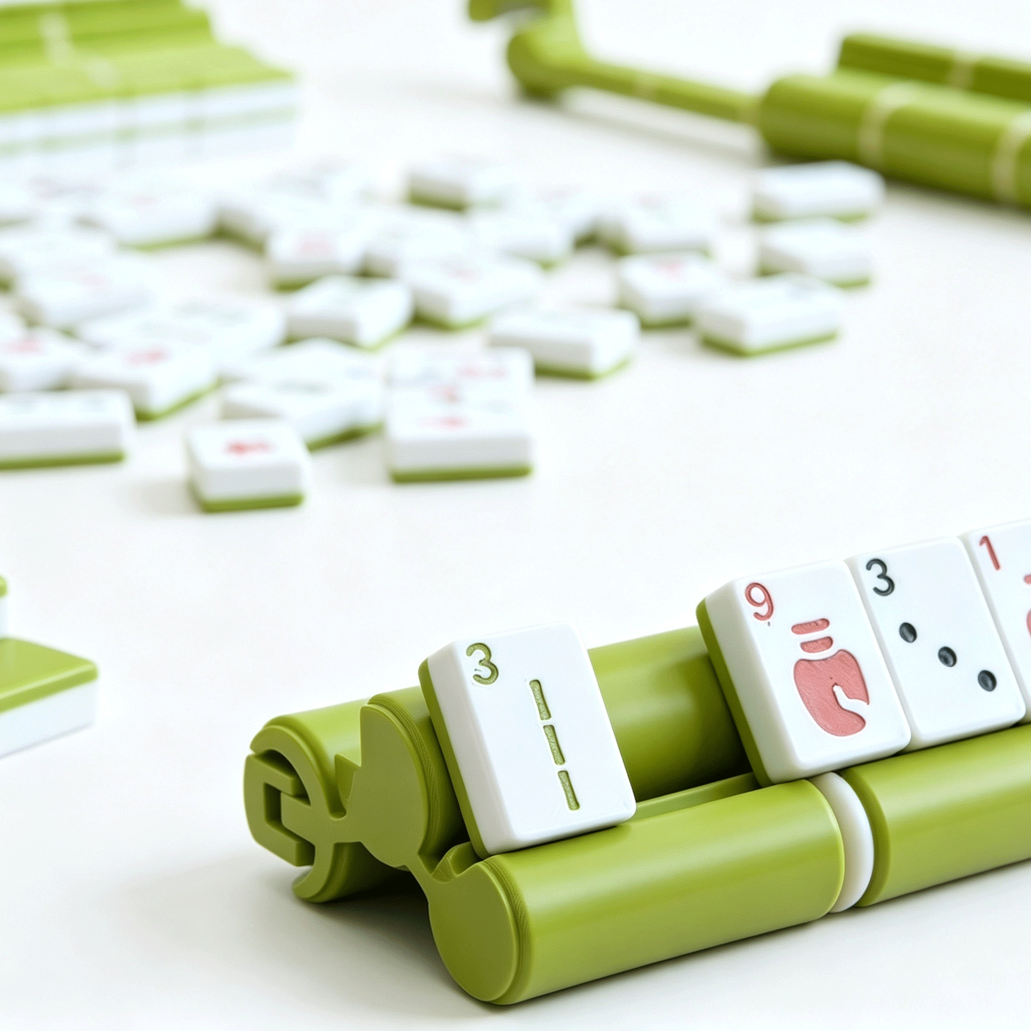 Lucky Bamboo American Mahjong Set with 152 Tiles, Bamboo Racks & Pot Storage