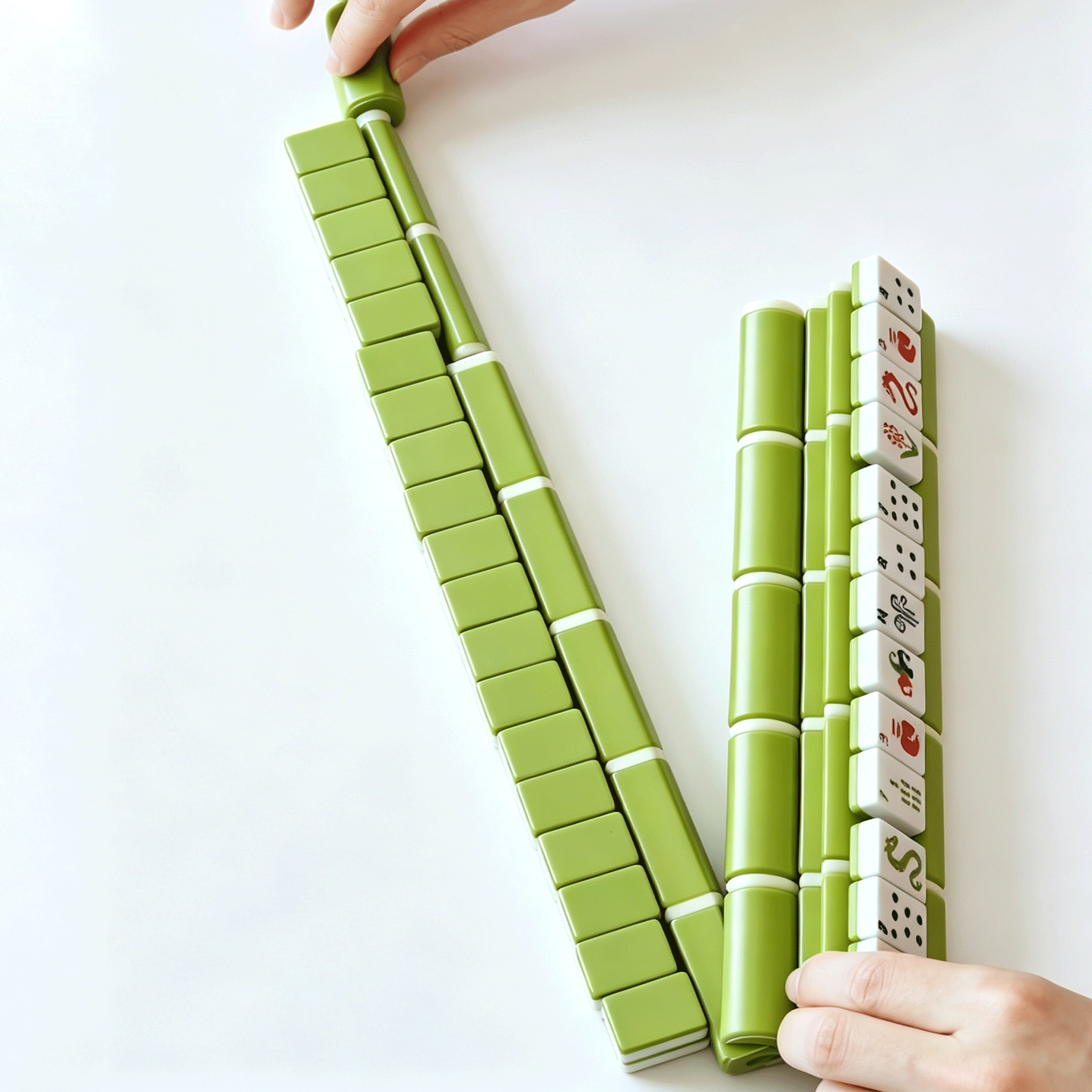 Lucky Bamboo American Mahjong Set with 152 Tiles, Bamboo Racks & Pot Storage